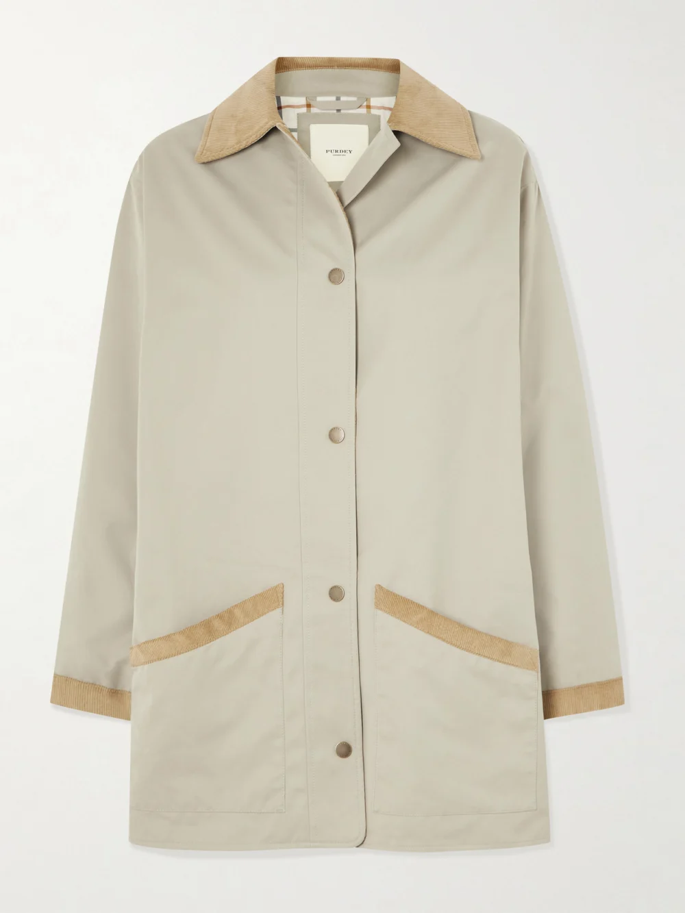 Purdey Vita Clipper Corduroy-trimmed Shell Jacket in sand