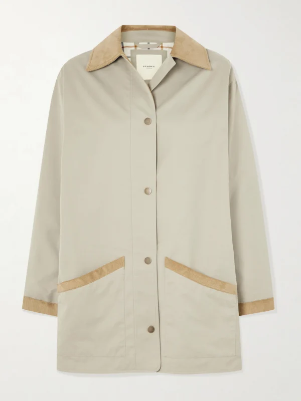 Purdey Vita Clipper Corduroy-trimmed Shell Jacket