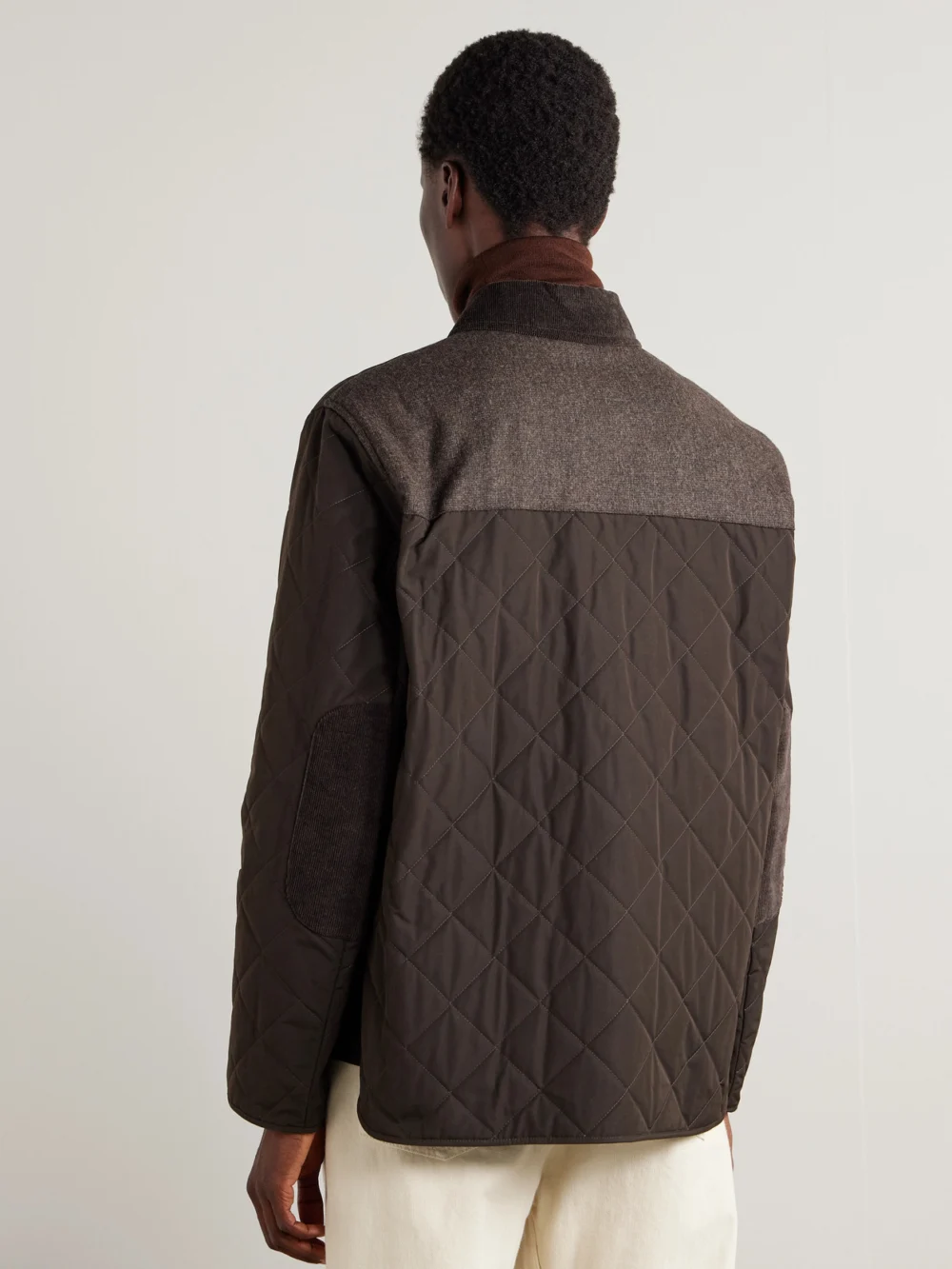 Back view of the Purdey Winchester Corduroy-trimmed Quilted Shell Jacket