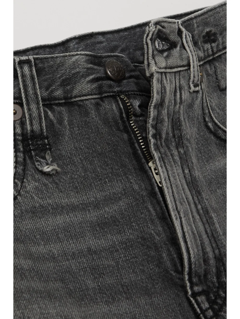 Close-up detail of the R13 Courtney Chaps Leather-trimmed High-rise Slim-fit Jeans