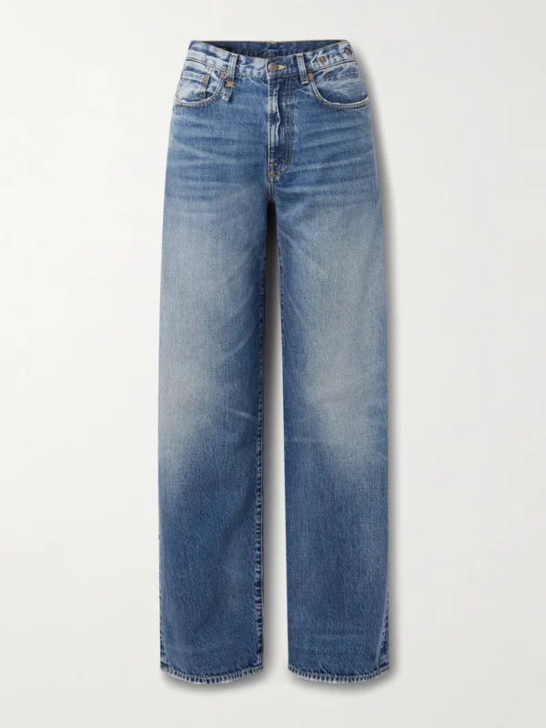 R13 D'arcy Loose Distressed Mid-rise Wide-leg Jeans
