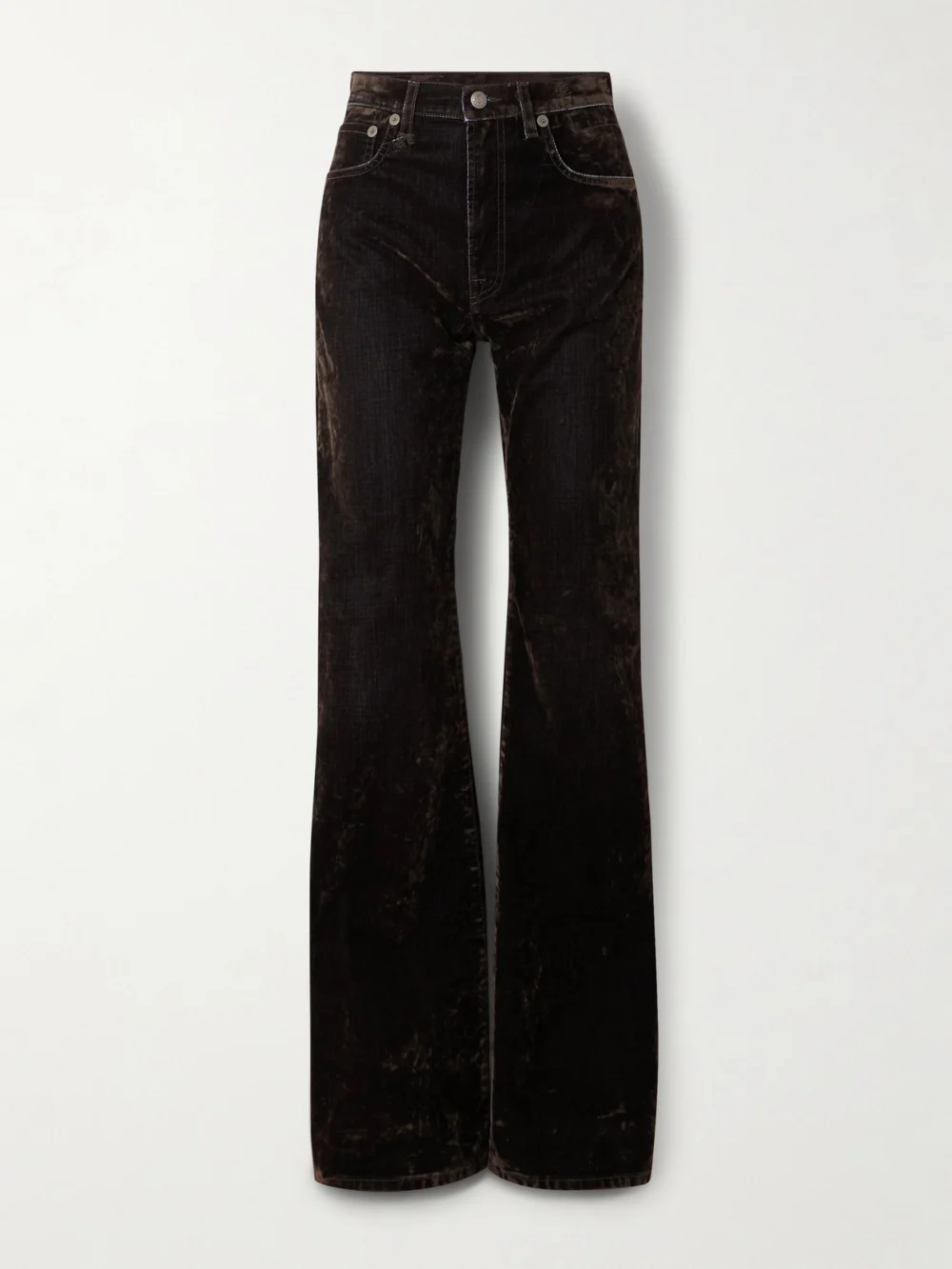 R13 Jane Cotton-blend Velvet High-rise Flared Jeans in black