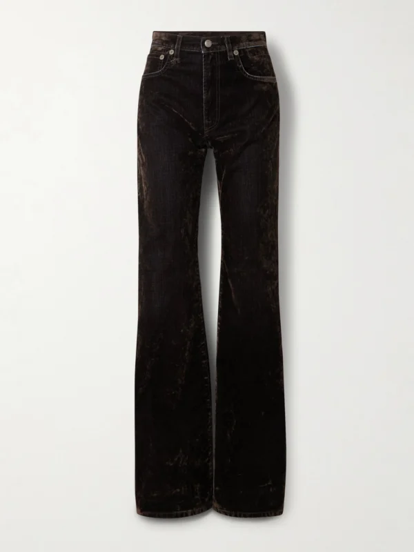 R13 Jane Cotton-blend Velvet High-rise Flared Jeans