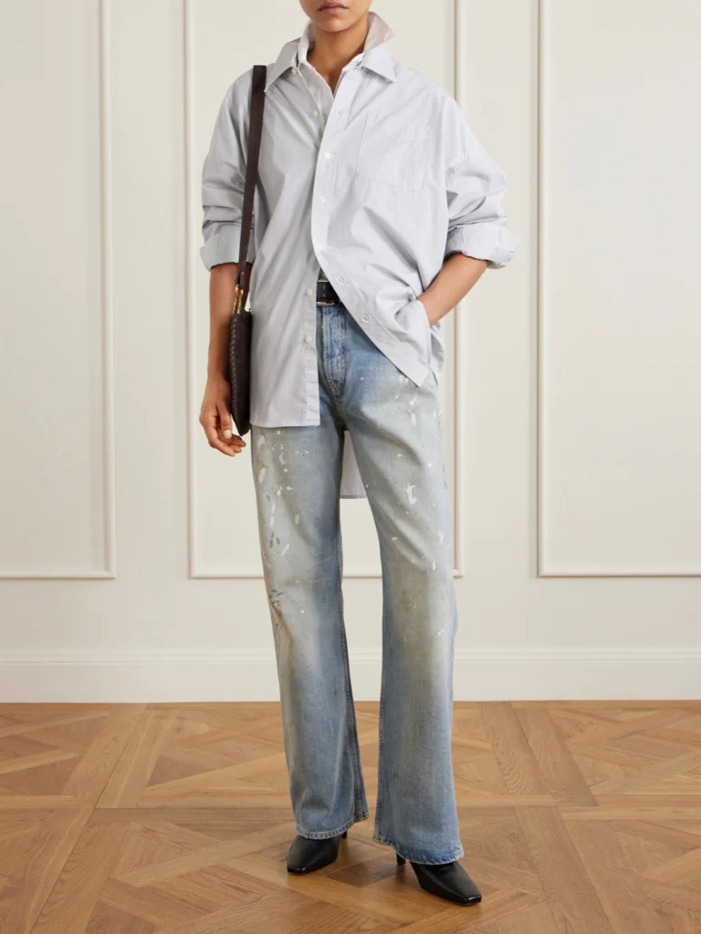 R13 Oversized Striped Washed-cotton Oxford Shirt