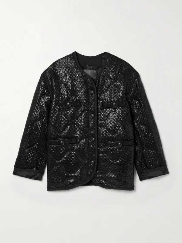R13 Quilted Padded Metallic Tweed Jacket