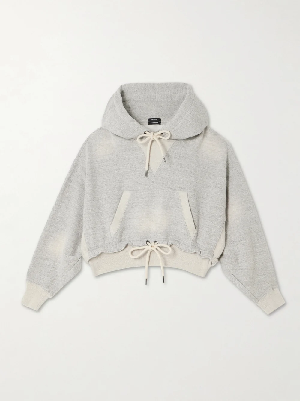 R13 Tie-detailed Cotton-jersey Hoodie in gray