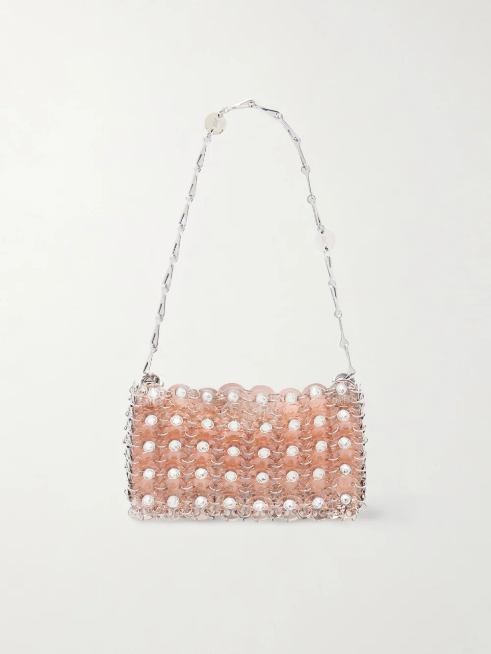 Rabanne 1969 Nano Chainmail Shoulder Bag in baby pink