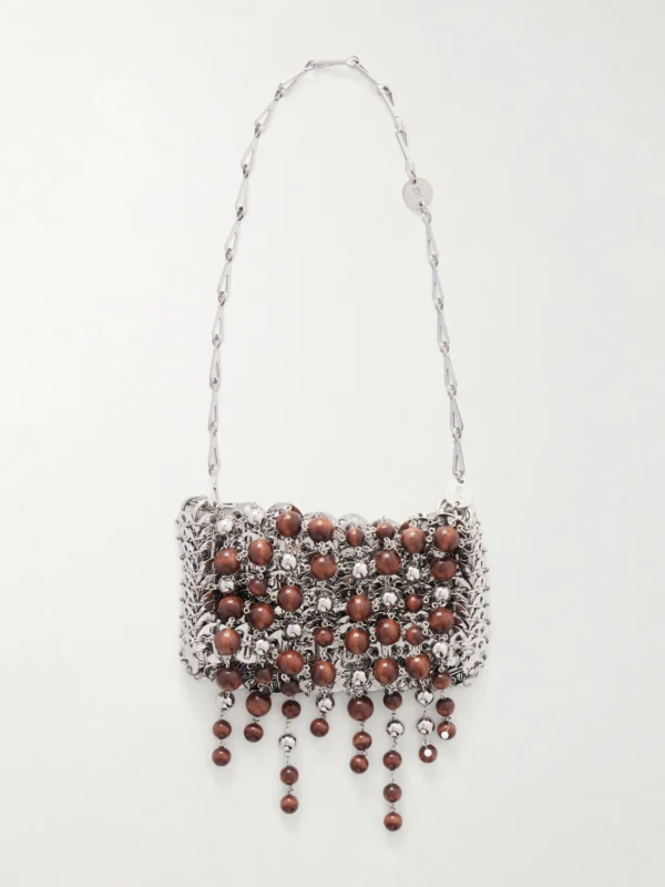 Rabanne 1969 Nano Fringed Beaded Chainmail Shoulder Bag