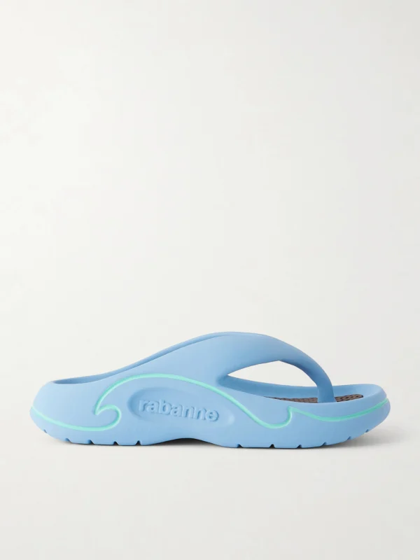 Rabanne 3d Logo-embossed Thong Sandals