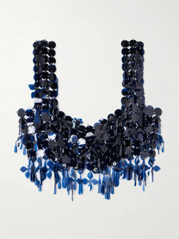 Rabanne Assemblage Cropped Sequined Top
