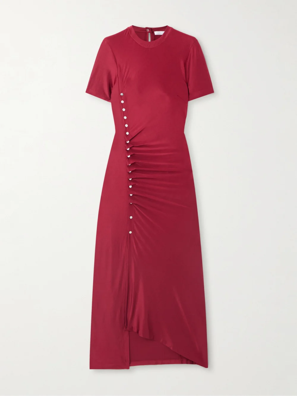 Rabanne Button-detailed Gathered Jersey Midi Dress in fr 38