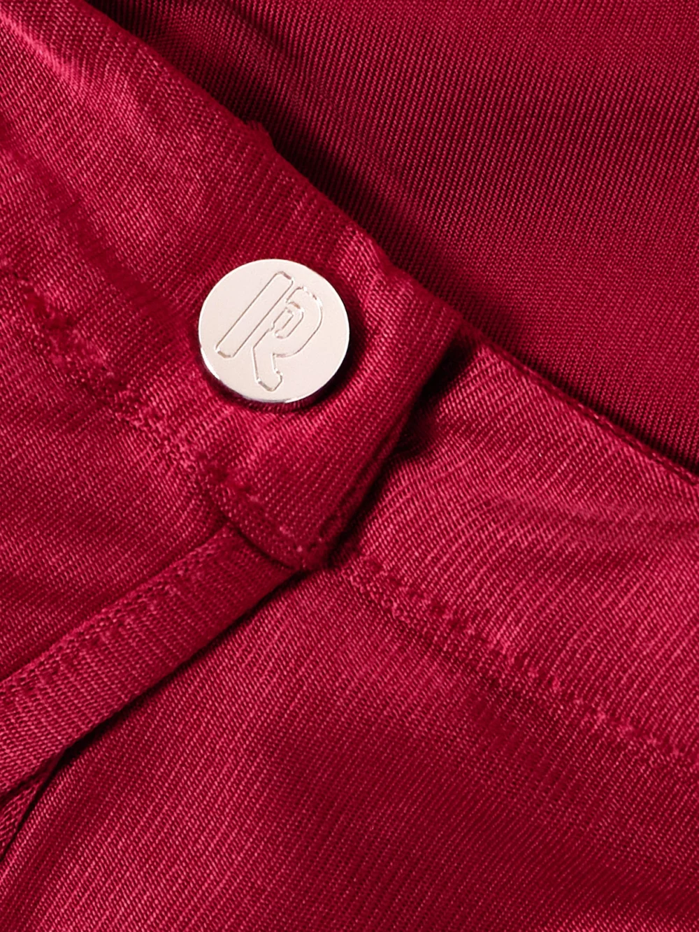 Close-up detail of the Rabanne Button-detailed Gathered Jersey Top