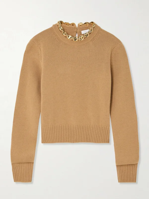 Rabanne Chainmail-embellished Wool and Cashmere-blend Sweater
