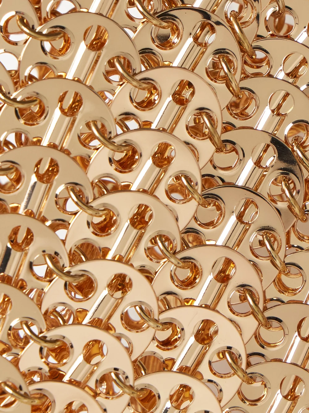 Close-up detail of the Rabanne Cropped Chainmail Tank