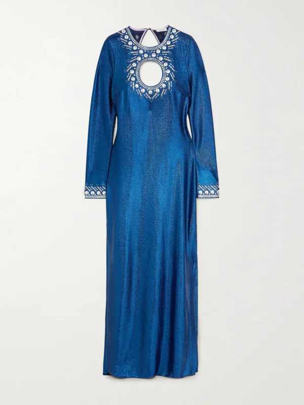 Rabanne Embellished Cutout Lurex Maxi Dress