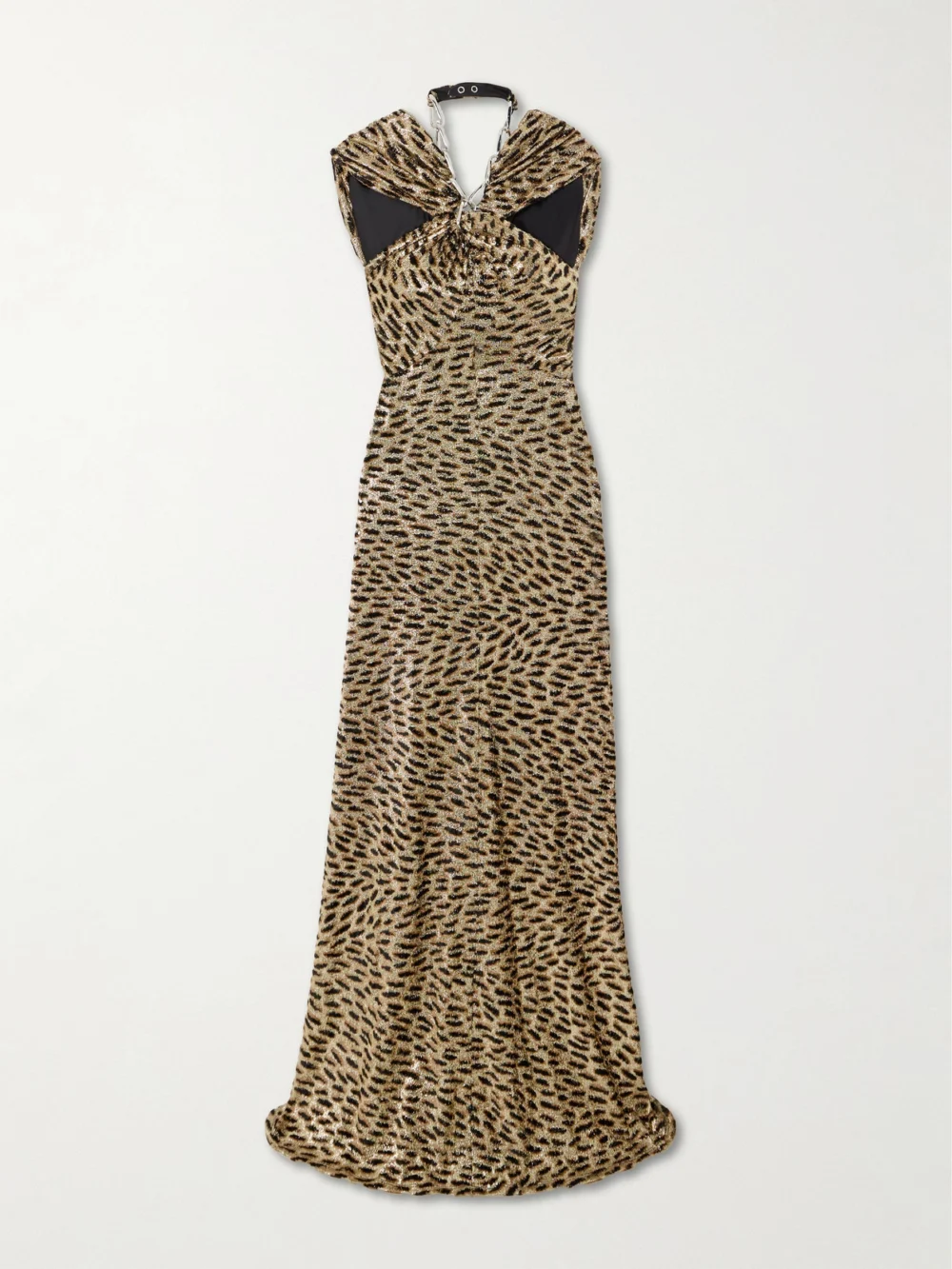 Rabanne Embellished Leopard-print Fil Coupé Lamé Maxi Dress in leopard print