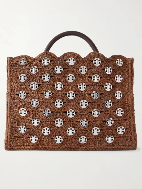 Rabanne Embellished Raffia Tote