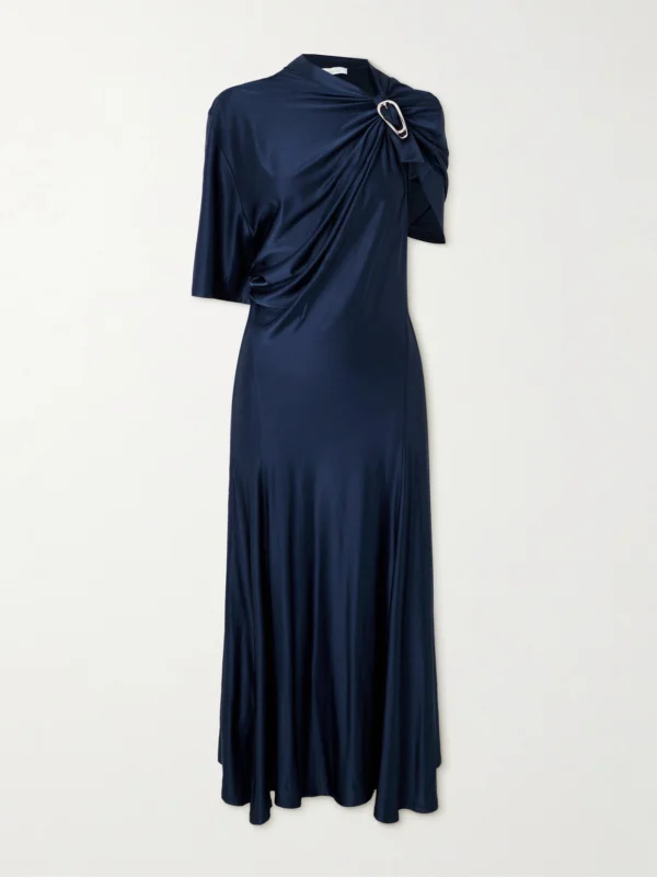 Rabanne Embellished Satin Midi Dress