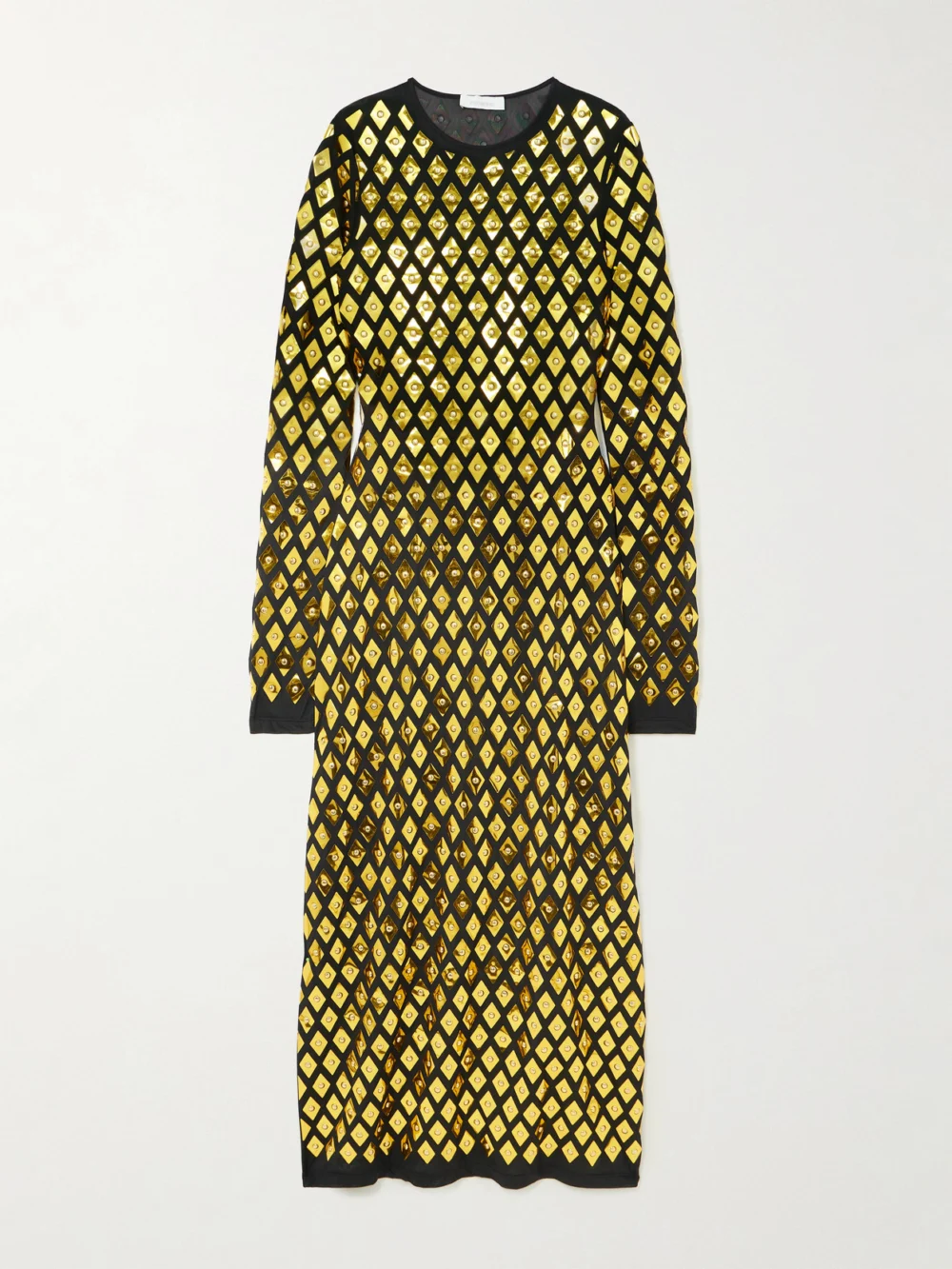 Rabanne Embellished Stretch-jersey Midi Dress in black