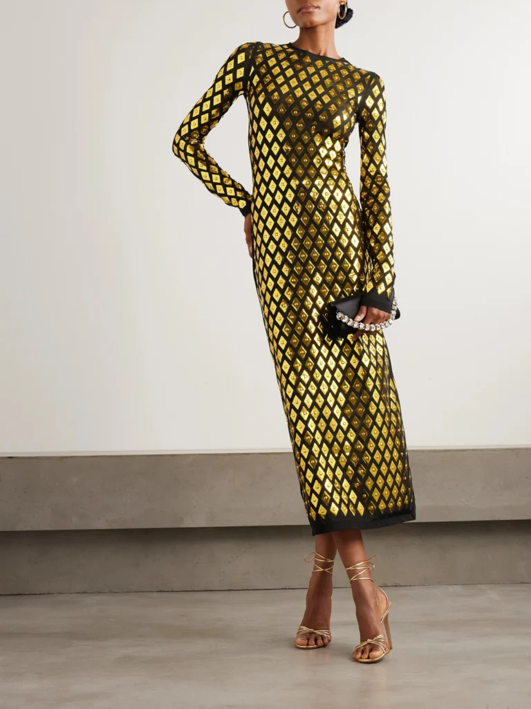 Rabanne Embellished Stretch-jersey Midi Dress