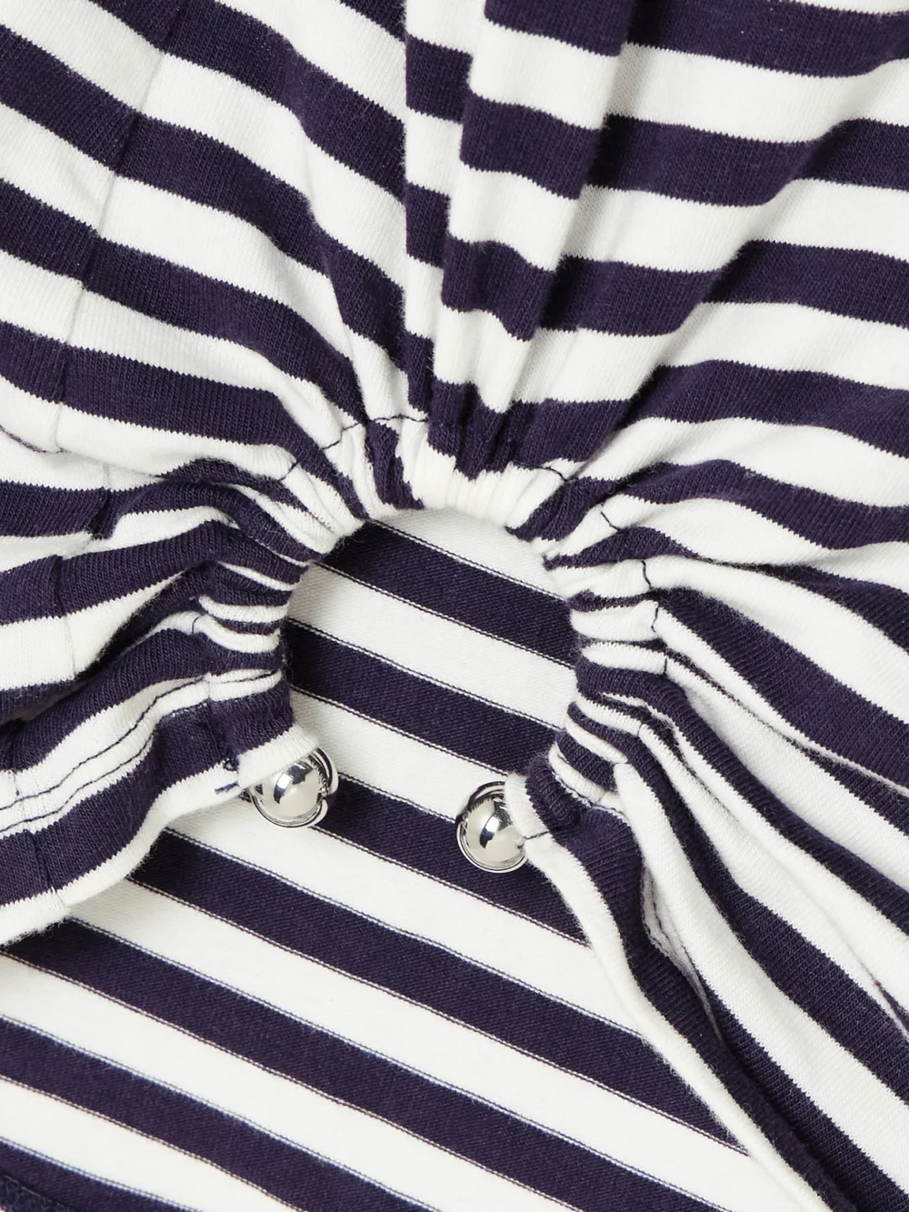 Close-up detail of the Rabanne Embellished Striped Cotton-blend Jersey Tank