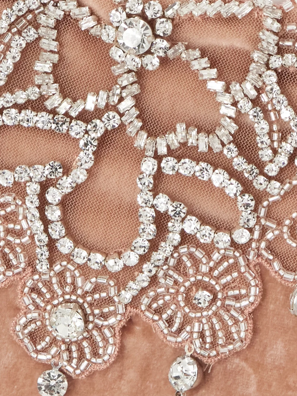 Close-up detail of the Rabanne Embellished Velvet Mini Dress
