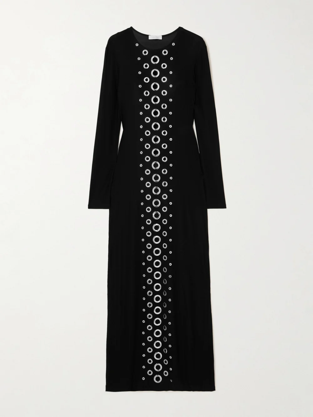Rabanne Eyelet-embellished Stretch-jersey Maxi Dress in black