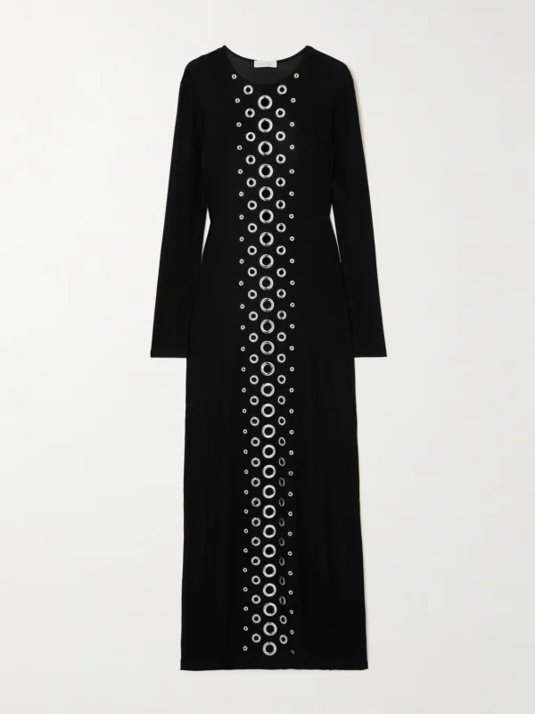 Rabanne Eyelet-embellished Stretch-jersey Maxi Dress
