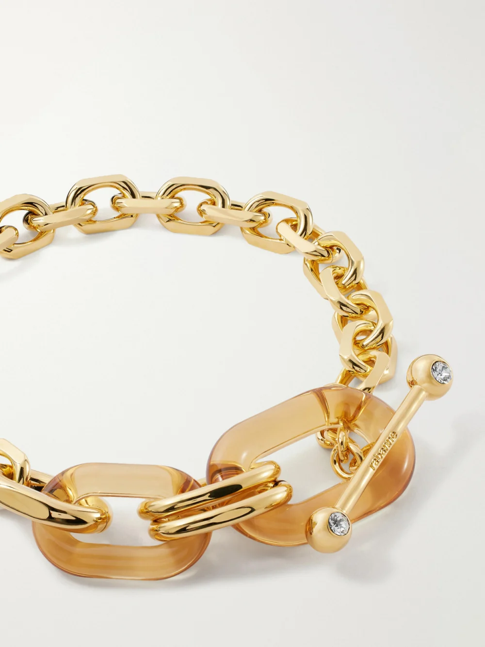 Close-up detail of the Rabanne Gold-tone Necklace