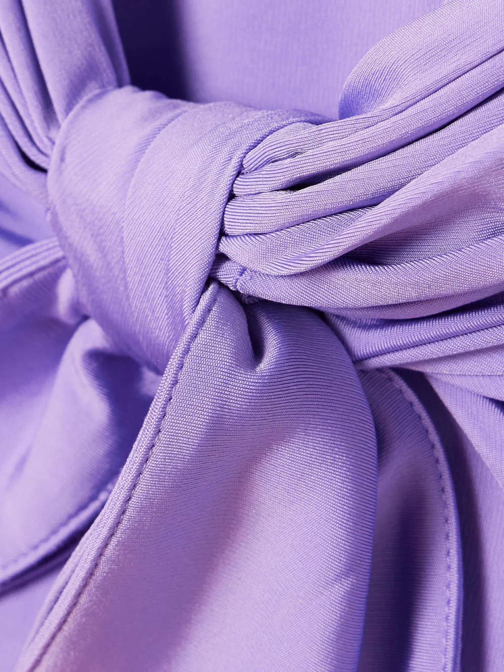 Close-up detail of the Rabanne Knotted Gathered Stretch-jersey Maxi Skirt