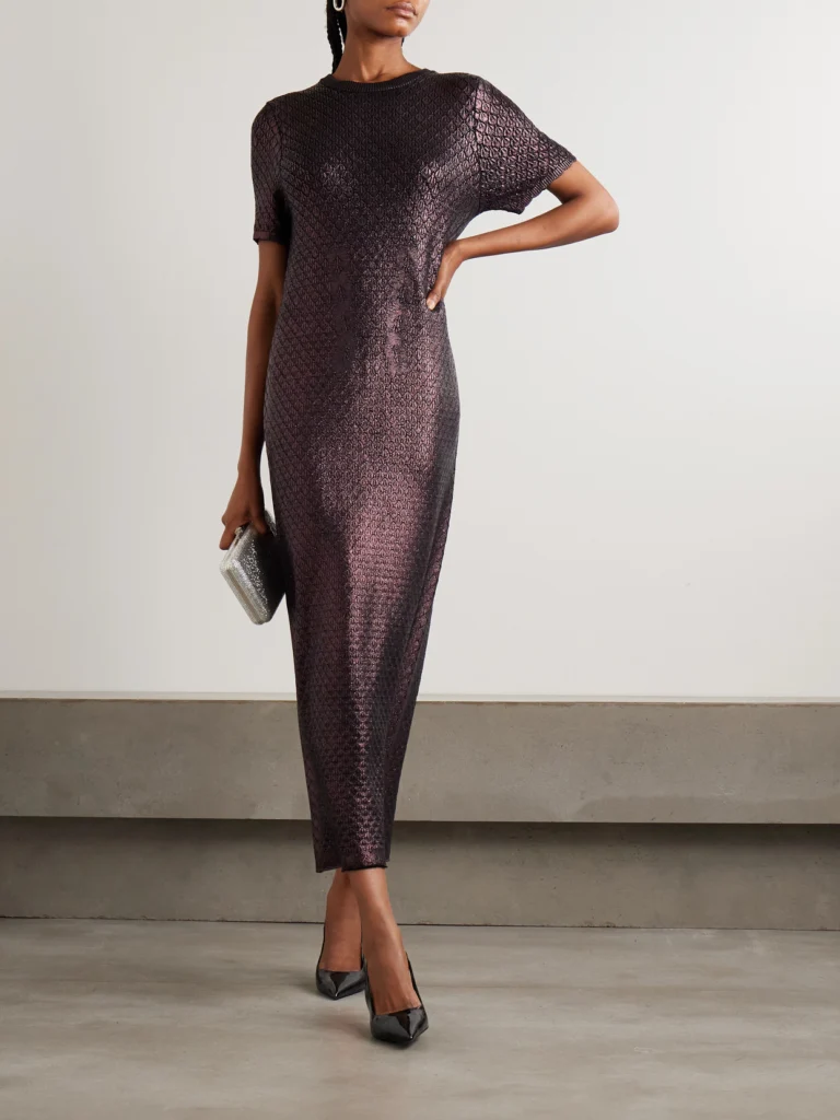 Rabanne Metallic Jacquard-knit Maxi Dress