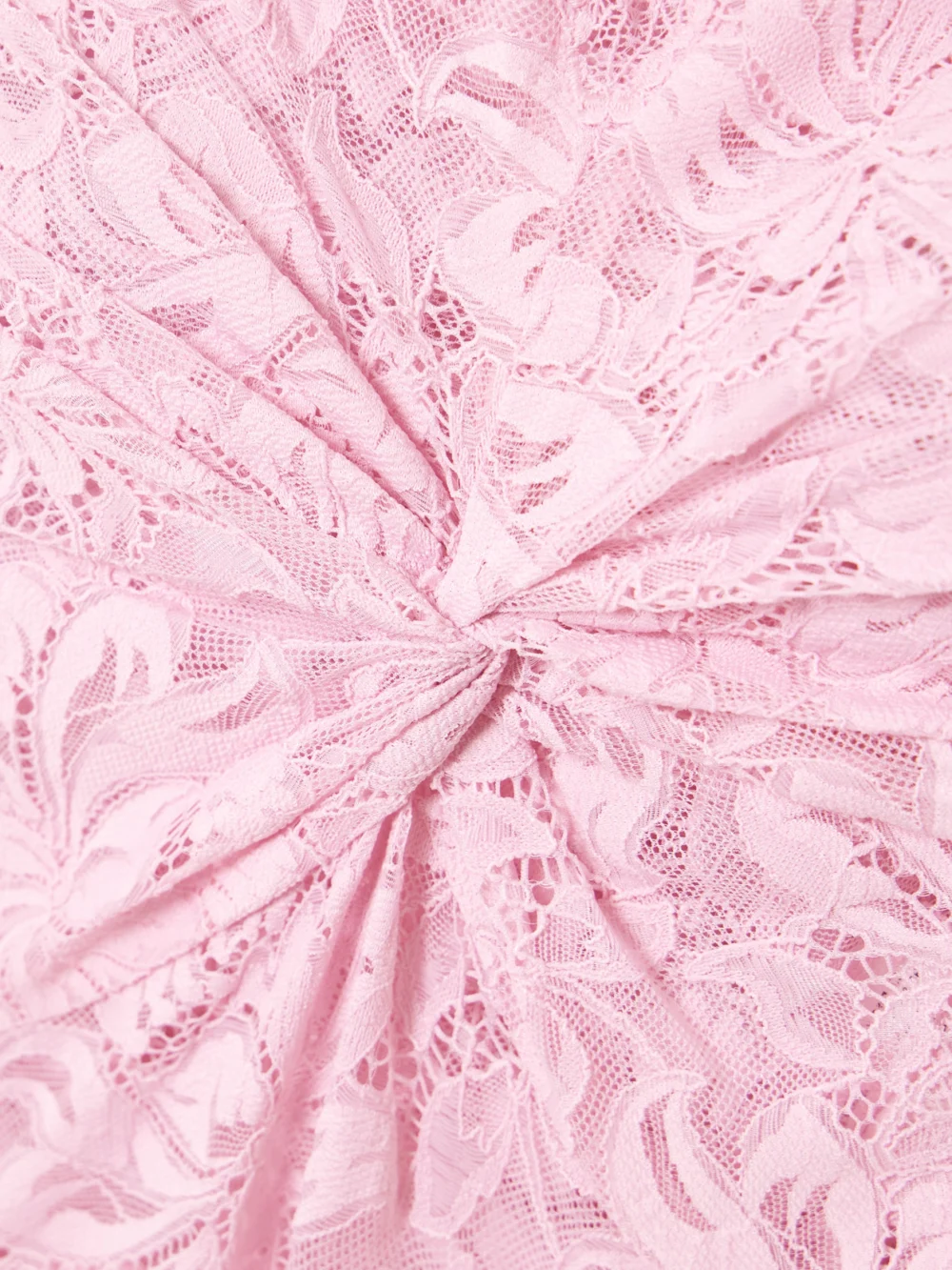 Close-up detail of the Rabanne Off-the-shoulder Stretch-lace Midi Dress