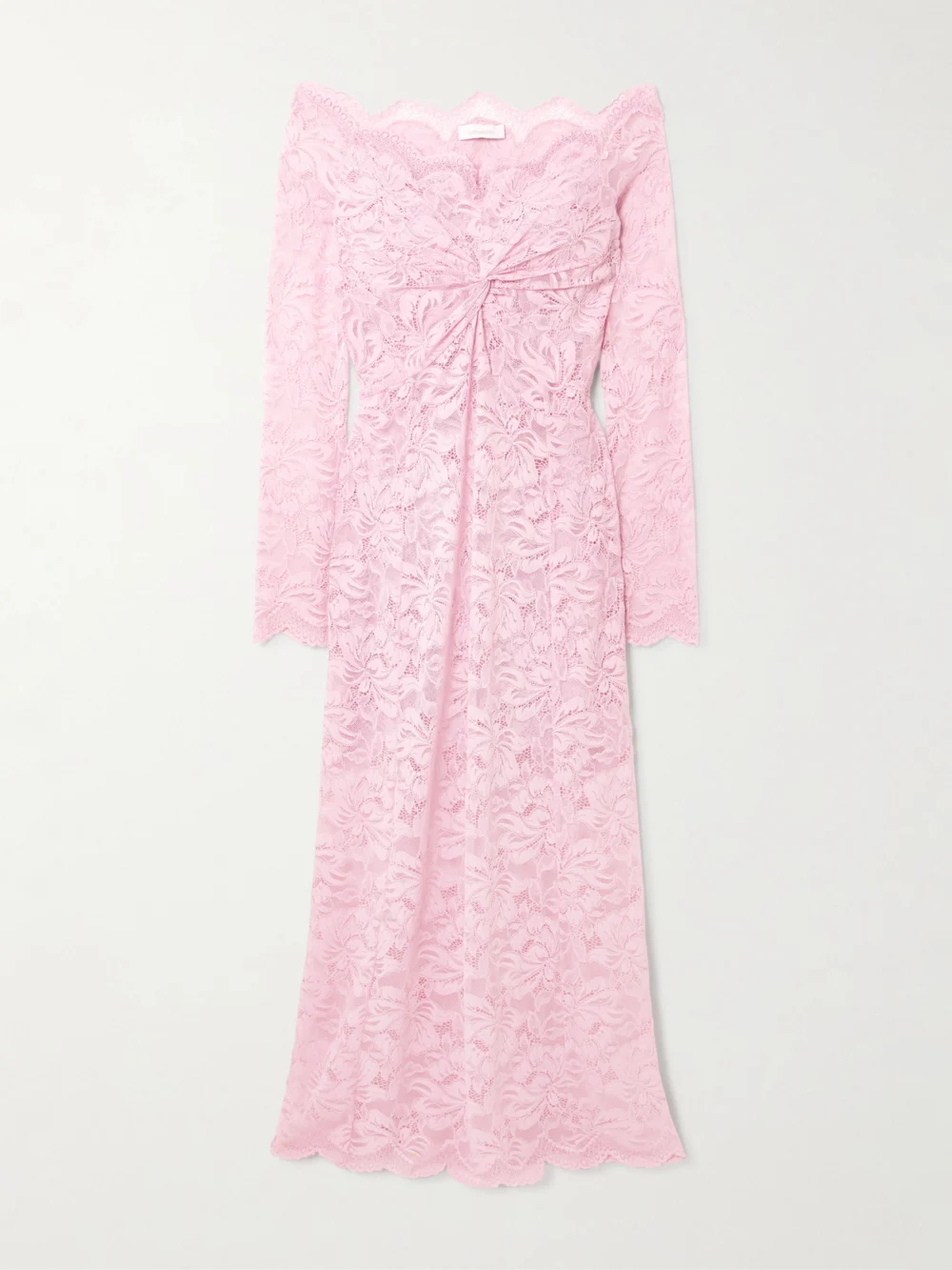 Rabanne Off-the-shoulder Stretch-lace Midi Dress in pink
