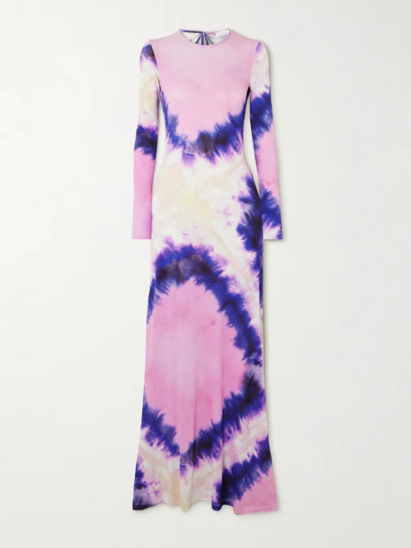 Rabanne Open-back Tie-dyed Stretch-crepe Maxi Dress