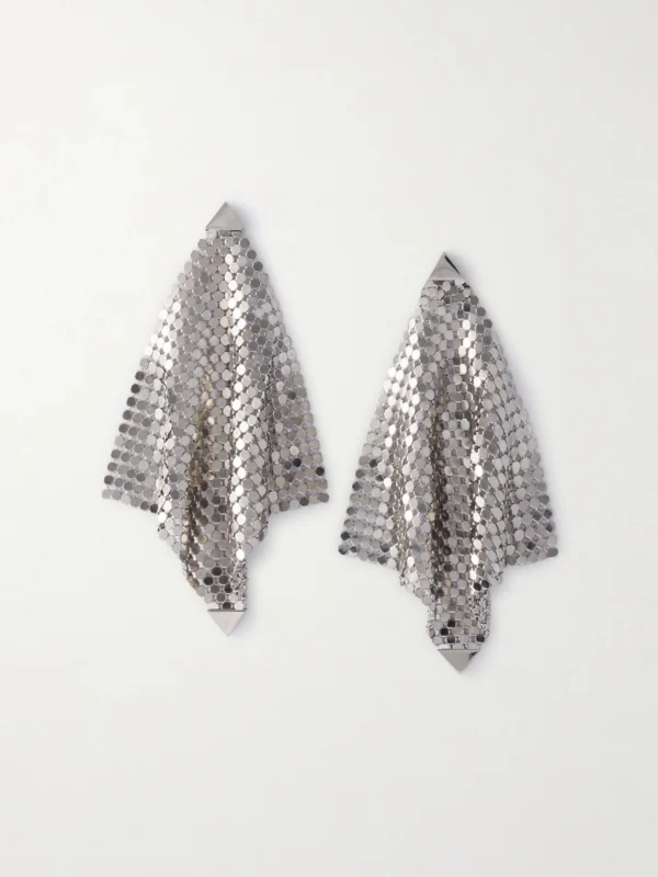 Rabanne Pixel Flow Silver-tone Earrings