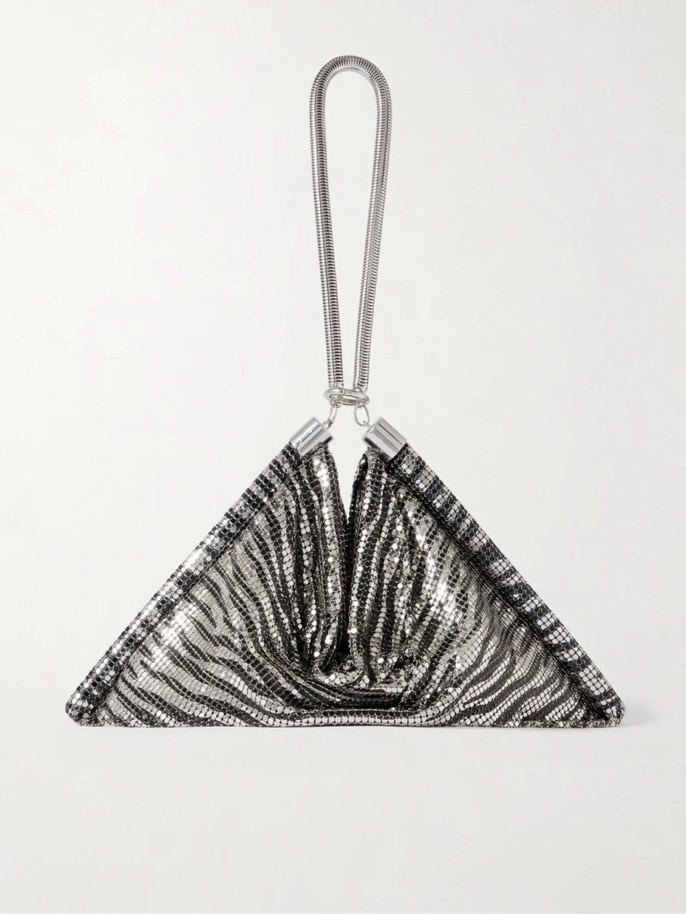 Rabanne Pixel Zebra-print Chainmail Tote in zebra print