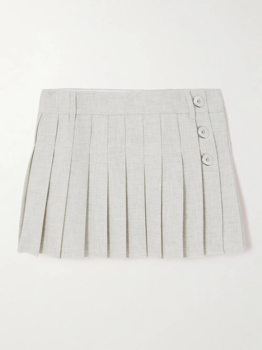 Rabanne Pleated Cotton and Linen-blend Mini Skirt in gray