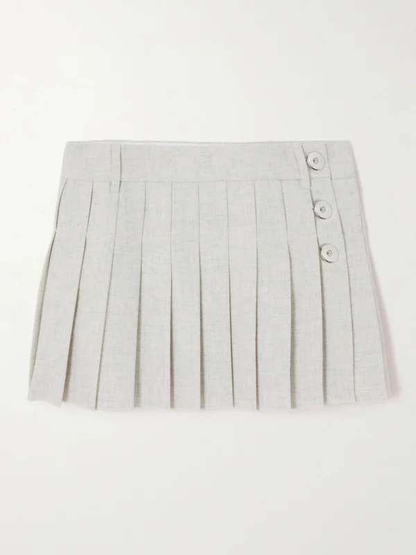 Rabanne Pleated Cotton and Linen-blend Mini Skirt