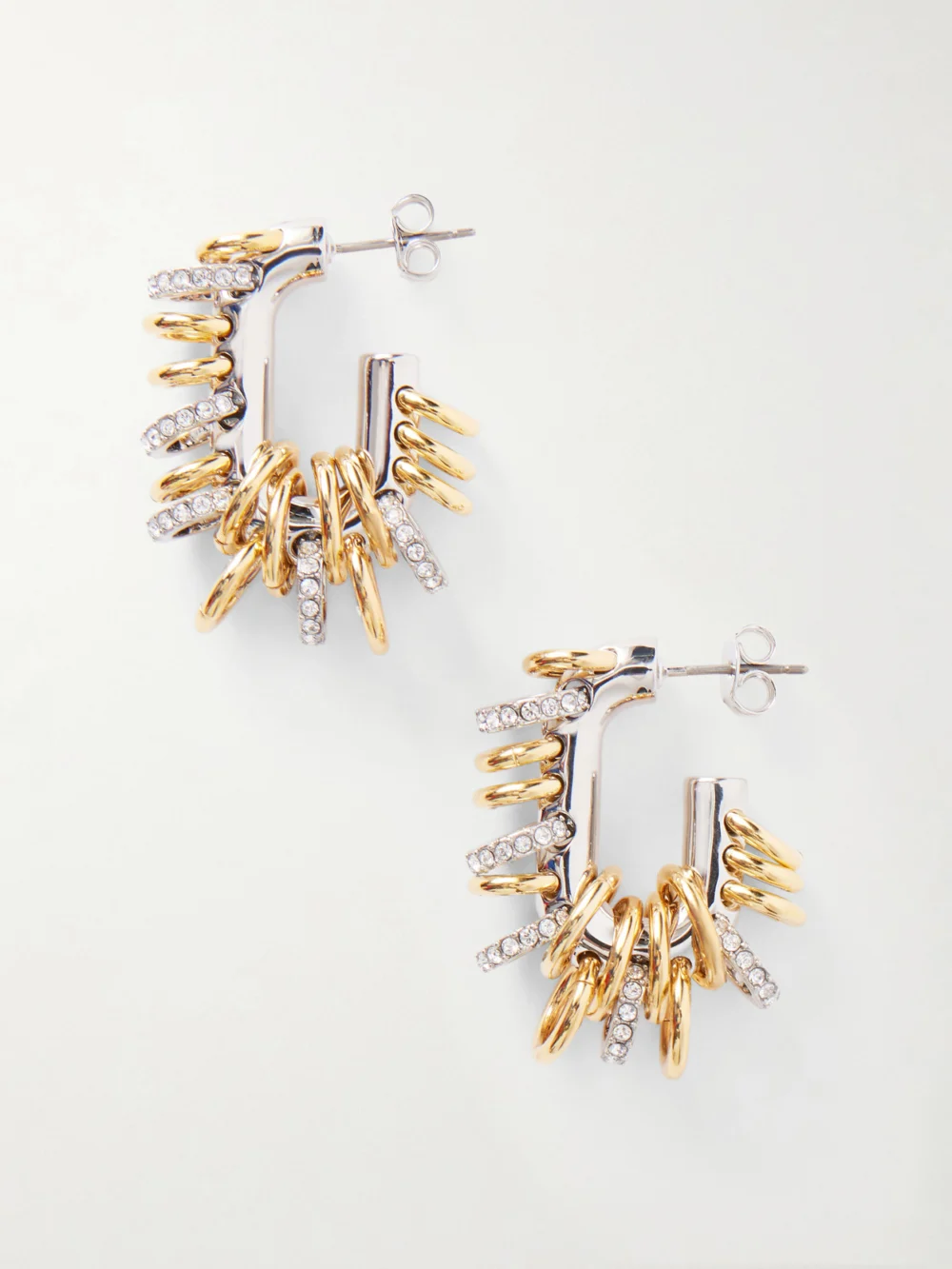 Rabanne Punk Xl Two-tone Silver and Gold Earrings