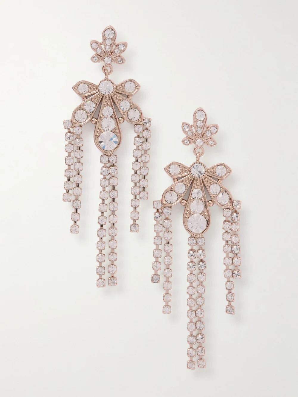 Rabanne Rose Gold-tone Crystal Earrings in pink
