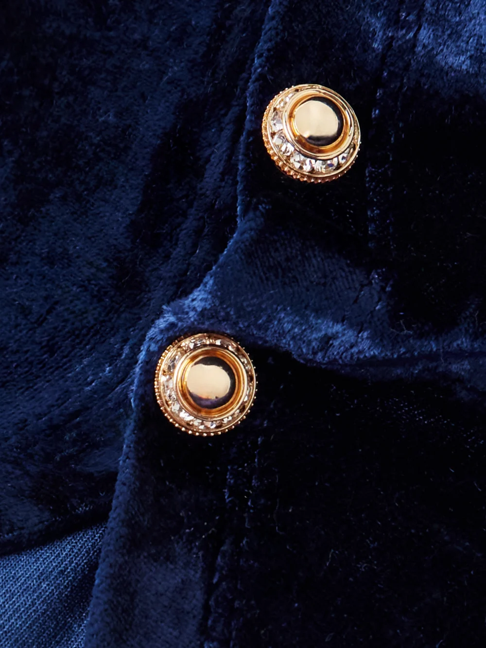 Close-up detail of the Rabanne Ruched Embellished Velvet Top