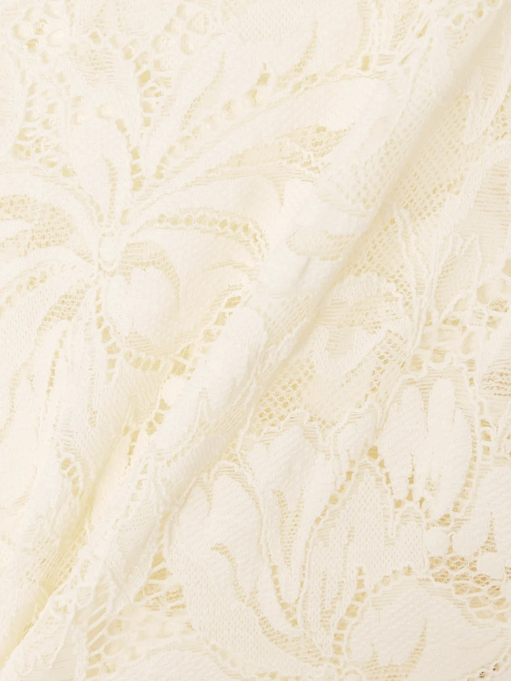 Close-up detail of the Rabanne Scalloped Cropped Lace Top
