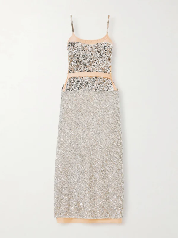 Rabanne Sequined Chiffon Maxi Dress