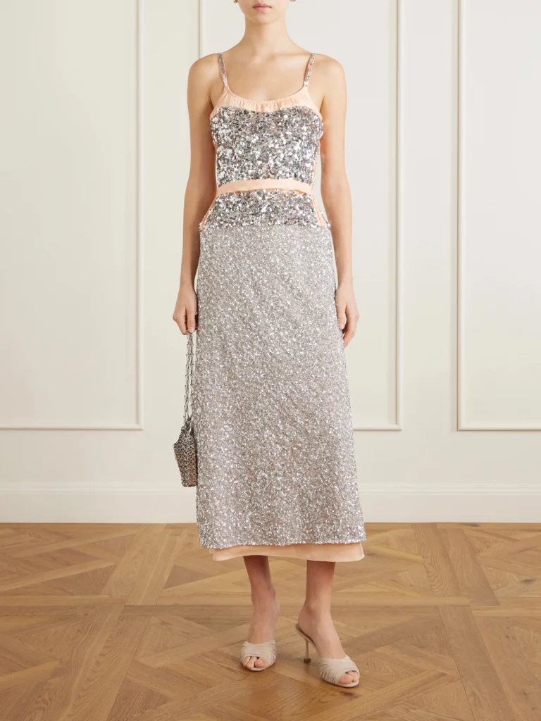 Rabanne Sequined Chiffon Maxi Dress