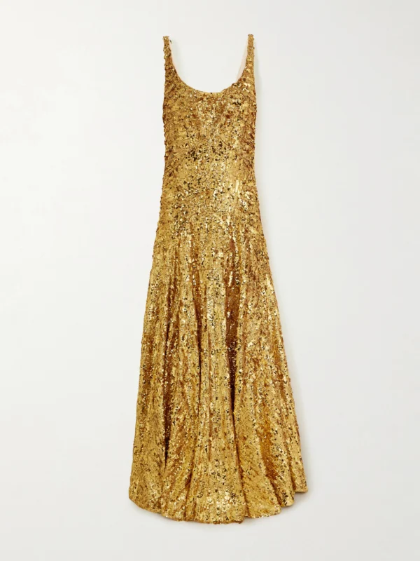 Rabanne Sequined Crepe De Chine Maxi Dress