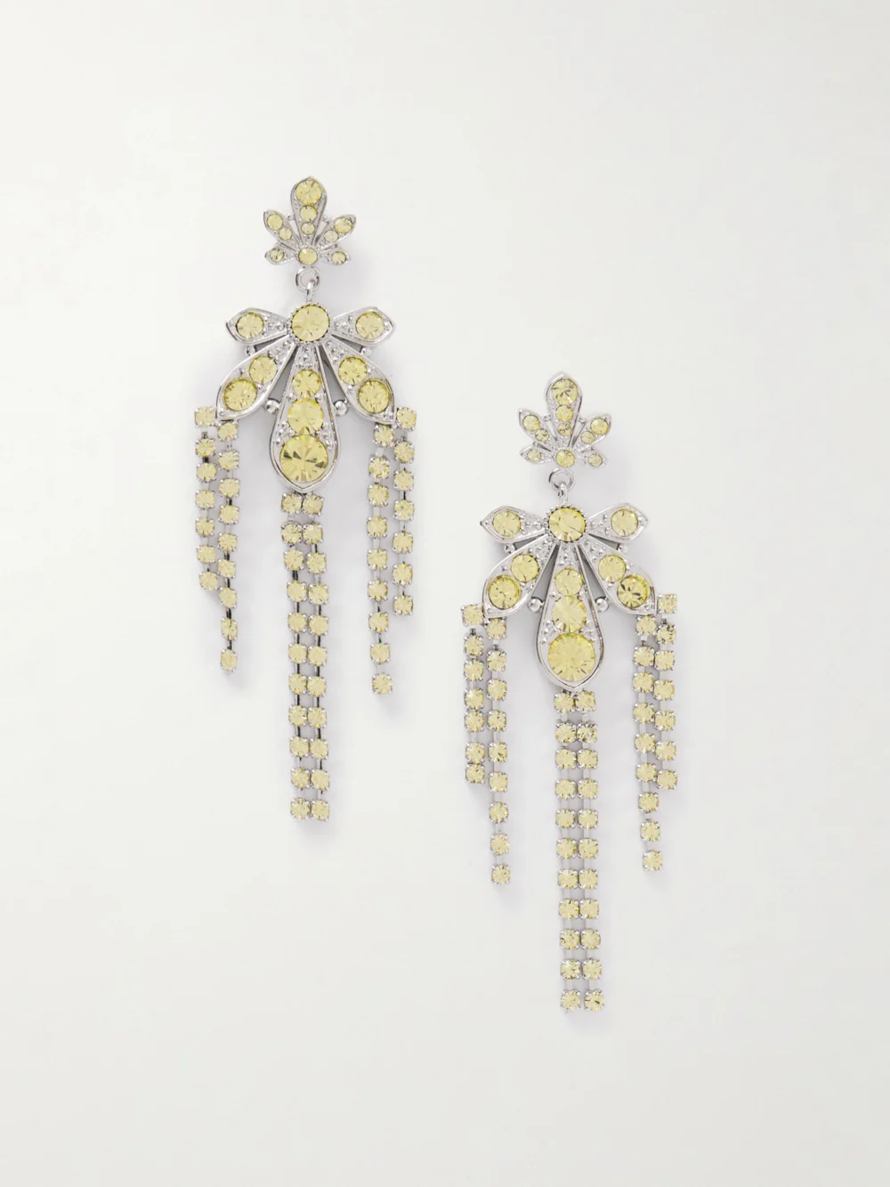 Rabanne Silver-tone Crystal Earrings in yellow