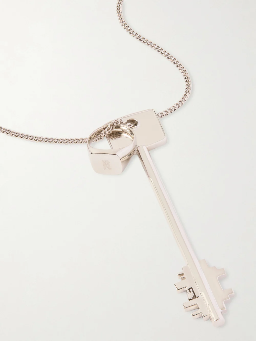 Close-up detail of the Rabanne Silver-tone Crystal Necklace