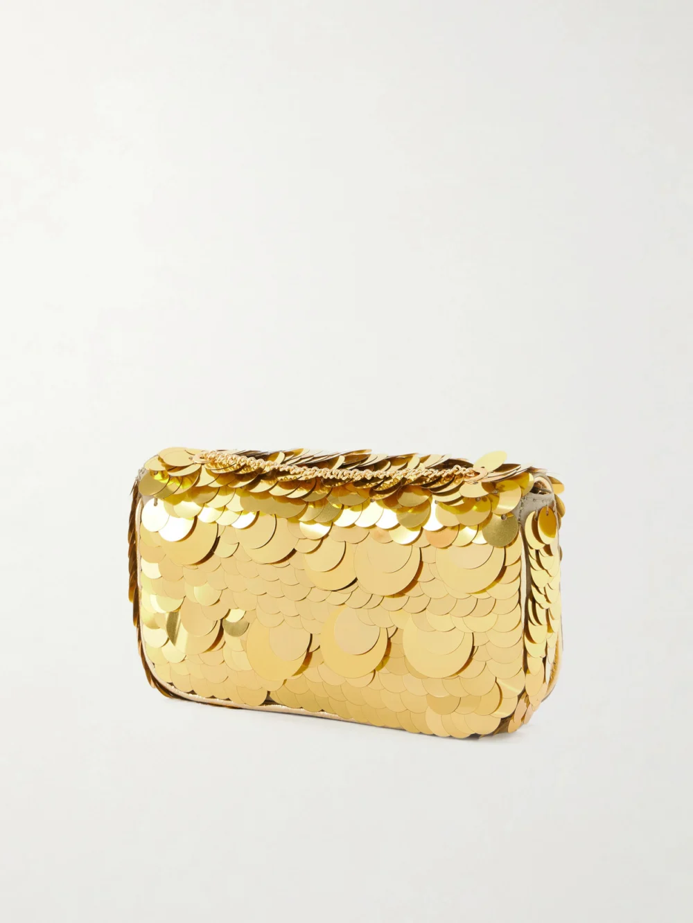 Back view of the Rabanne Sparkle Mini Sequin-embellished Shoulder Bag