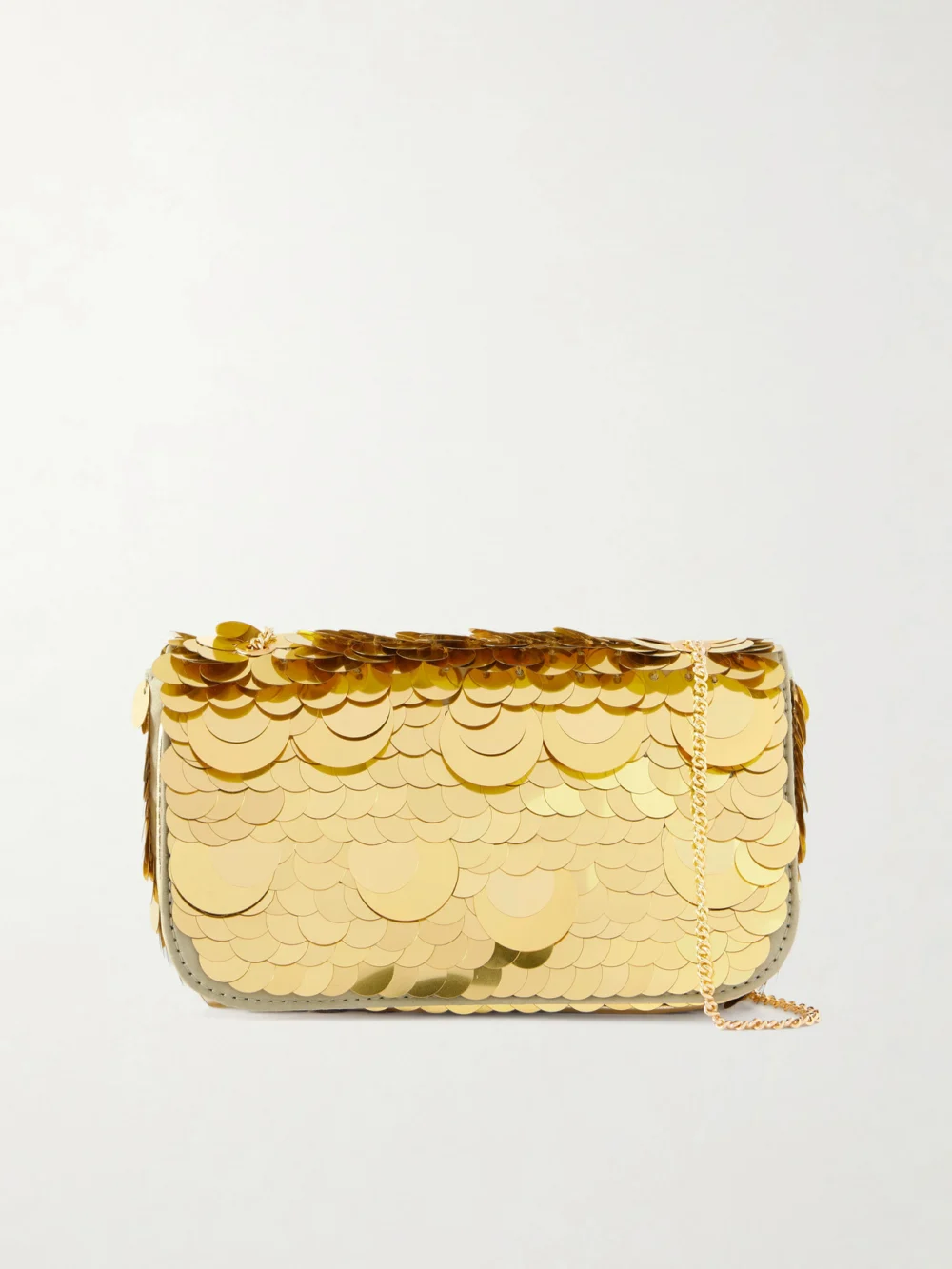Rabanne Sparkle Mini Sequin-embellished Shoulder Bag in gold