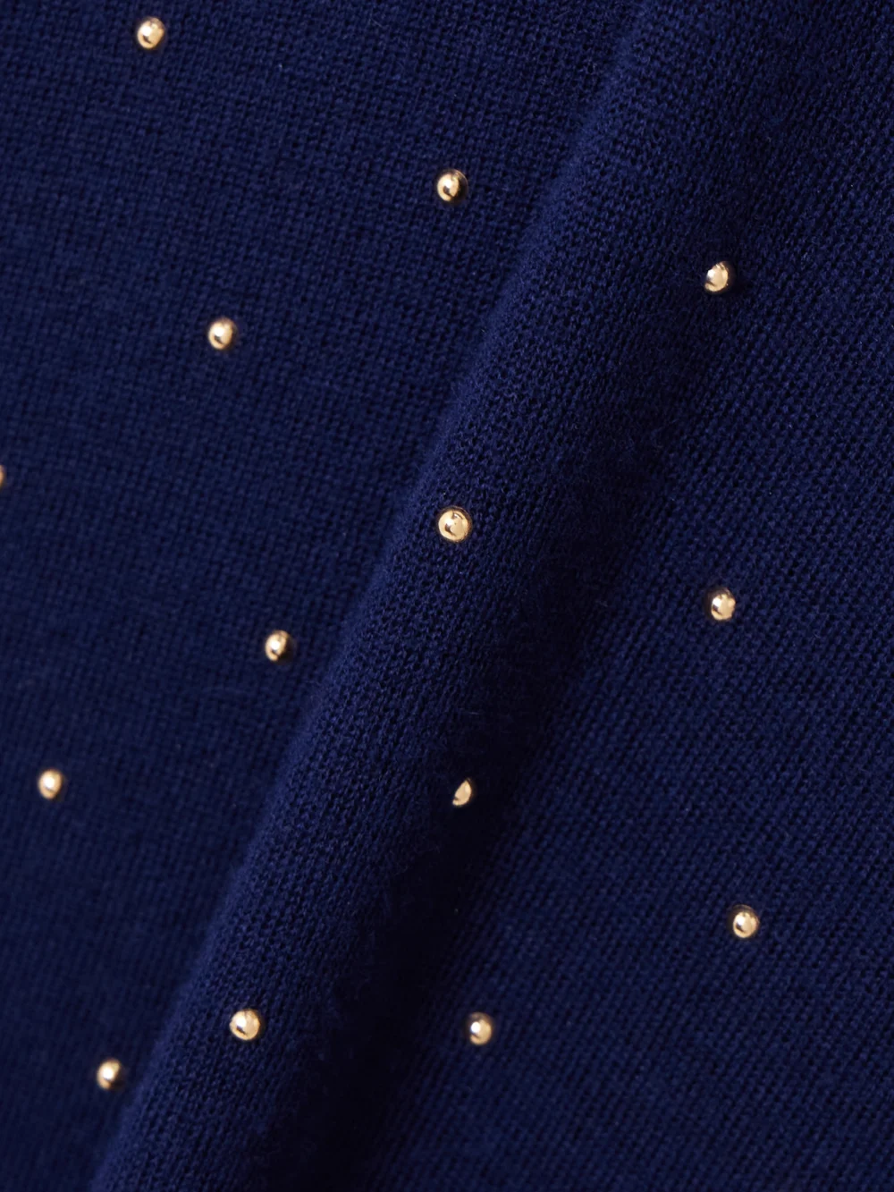 Close-up detail of the Rabanne Studded Wool-blend Maxi Dress